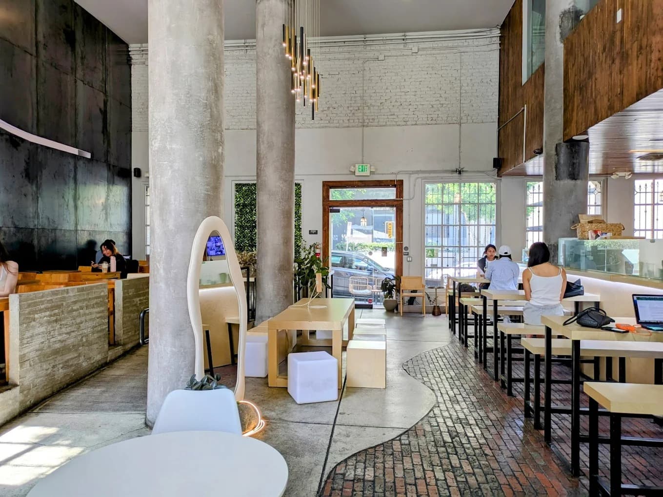 Comfortable work and study area in the cafe